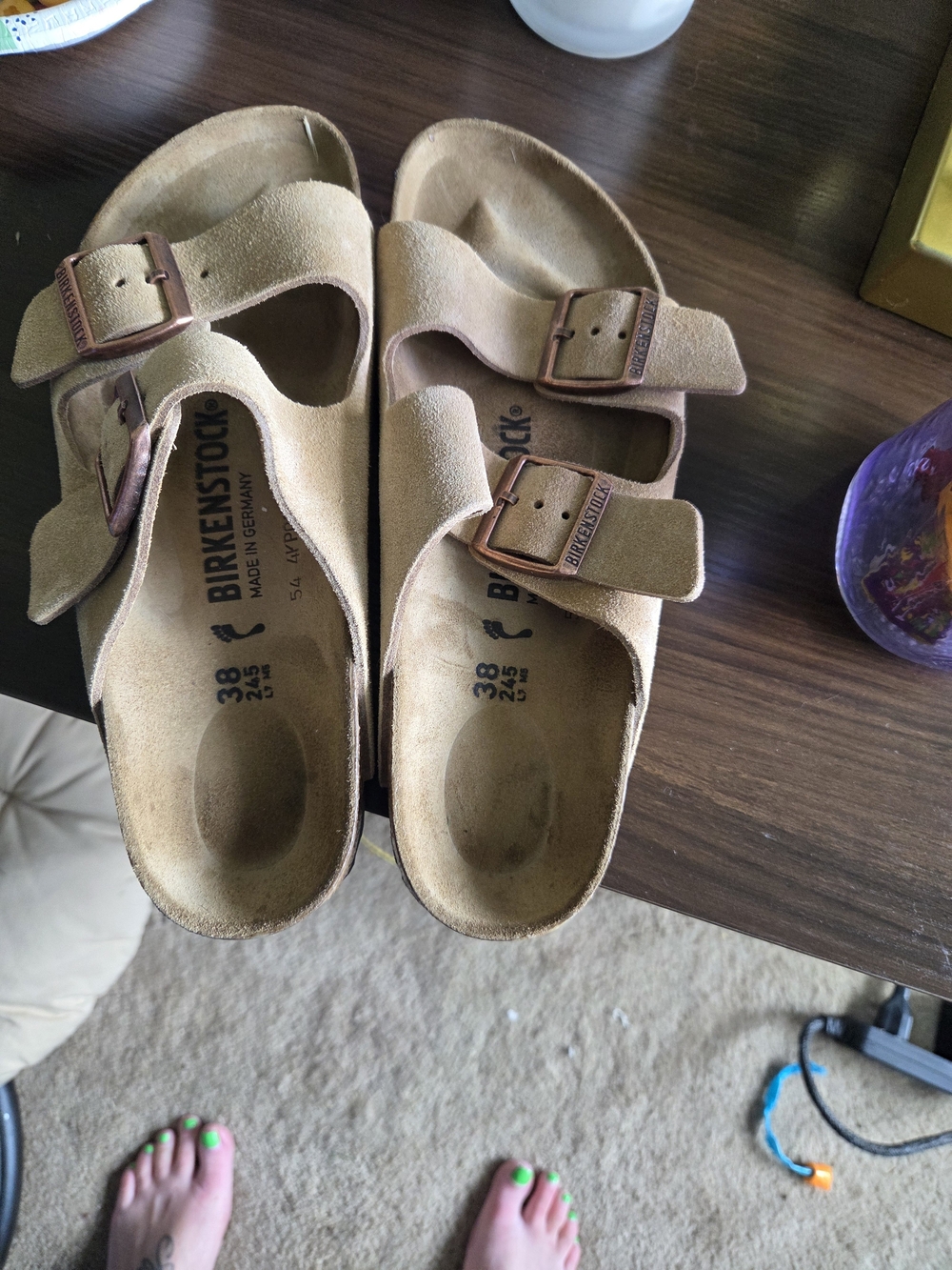 Birkenstock Suede Sandals in Tan
